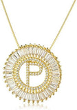 Initial Pendant Sunburst Necklace