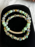 Gemstone and CZ Stack Bracelet