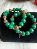 Green and Gold Gemstone Bracelet