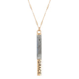 Natural Stone Grace Pendant Bar Necklace