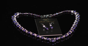 Purple and Lavender Netted Pearl Necklace Set
