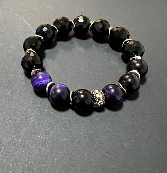 Black Lace Agate Gemstone Bracelet – Kumi Oils