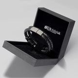 Leather and Black Bracelet - Men