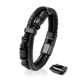 Leather and Black Bracelet - Men