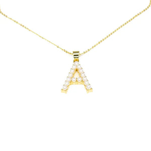 Initial Pearl Pendant Necklace