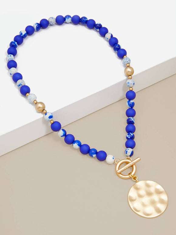 Porcelain & Resin Beaded Charm Necklace